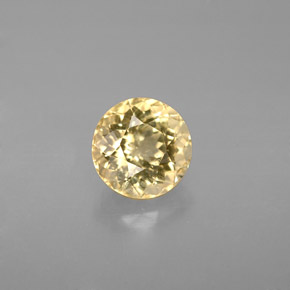 Tourmaline jaune naturelle coupe roude, 1,28 ct, VS
