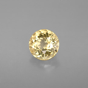 Tourmaline jaune naturelle coupe roude, 1,28 ct, VS