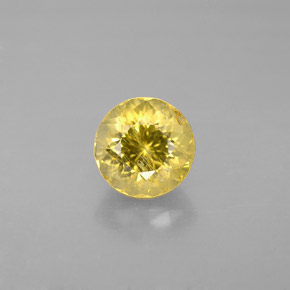 Tourmaline jaune naturelle coupe roude, 1,26 ct, VS-SI