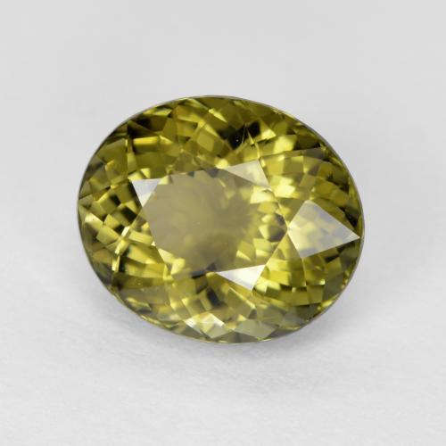 Tourmaline vert naturelle coupe ovale, 1,59 ct, VS