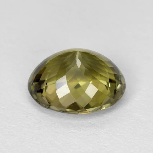 Tourmaline vert naturelle coupe ovale, 1,59 ct, VS