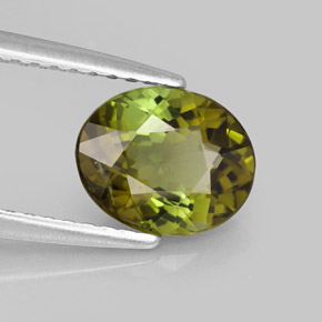 Tourmaline multicolore naturelle coupe ovale, 1,34 ct, VS