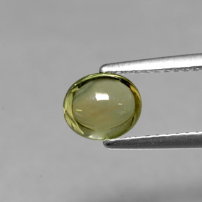 Tourmaline vert naturelle coupe ovale, 1,14 ct, transparent