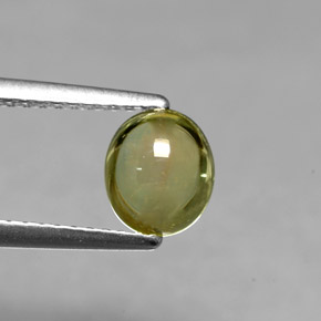 Tourmaline vert naturelle coupe ovale, 1,14 ct, transparent