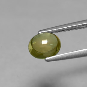 Tourmaline vert naturelle coupe ovale, 1,14 ct, transparent