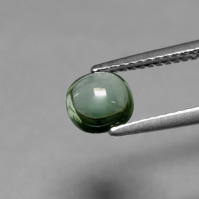 Tourmaline vert naturelle coupe coussin, 0,97 ct, transparent