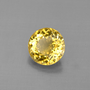 Tourmaline jaune naturelle coupe roude, 0,99 ct, VS