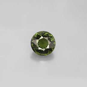 Tourmaline vert naturelle coupe roude, 1,04 ct, VVS-VS