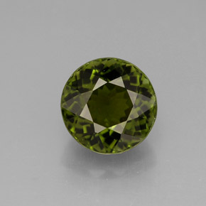 Tourmaline vert naturelle coupe roude, 1,30 ct, VS