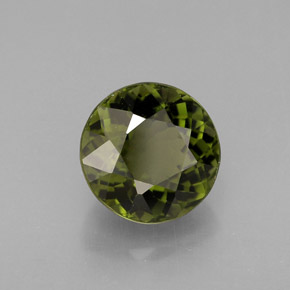 Tourmaline vert naturelle coupe roude, 1,30 ct, VS