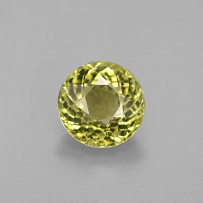 Tourmaline jaune naturelle coupe roude, 1,03 ct, VS