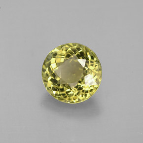 Tourmaline jaune naturelle coupe roude, 1,03 ct, VS