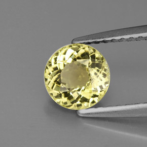 Tourmaline jaune naturelle coupe roude, 0,92 ct, VS