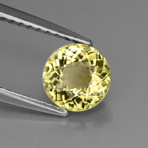 Tourmaline jaune naturelle coupe roude, 0,92 ct, VS