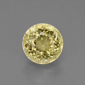 Tourmaline jaune naturelle coupe roude, 1,22 ct, VS