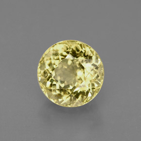Tourmaline jaune naturelle coupe roude, 1,22 ct, VS