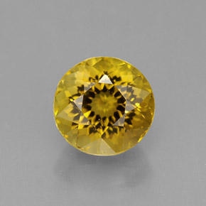Tourmaline jaune naturelle coupe roude, 1,19 ct, VS