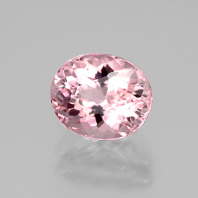 Tourmaline rose naturelle coupe ovale, 1,57 ct, VVS-VS