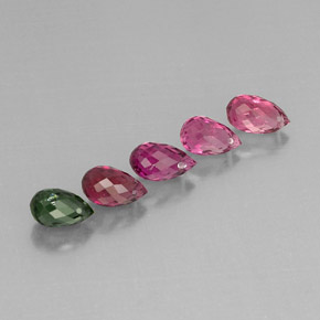 Achetez naturel ct multicolore tourmaline gems, briolette, en provenance mozambique chez gemselect. en stock, livraison internationale!