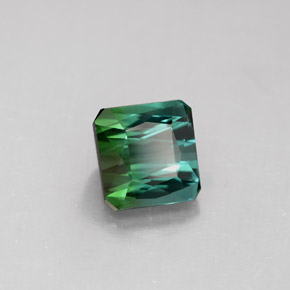 Tourmaline vert naturelle taille émeraude, 2,04 ct, VVS