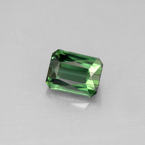 Tourmaline vert naturelle taille émeraude, 1,42 ct, VVS-VS