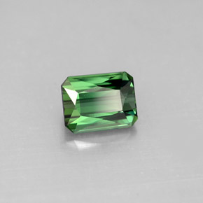 Tourmaline vert naturelle taille émeraude, 1,42 ct, VVS-VS