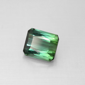 Tourmaline vert naturelle taille émeraude, 1,68 ct, VS