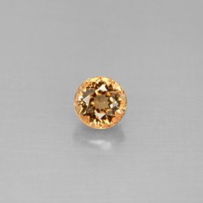 Tourmaline orange naturelle coupe roude, 0,64 ct, VVS-VS