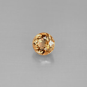 Tourmaline orange naturelle coupe roude, 0,64 ct, VVS-VS