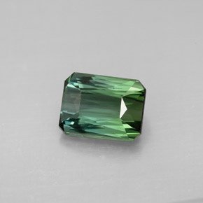 Tourmaline vert naturelle taille émeraude, 1,71 ct, VVS-VS