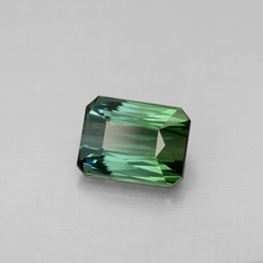Tourmaline vert naturelle taille émeraude, 1,71 ct, VVS-VS