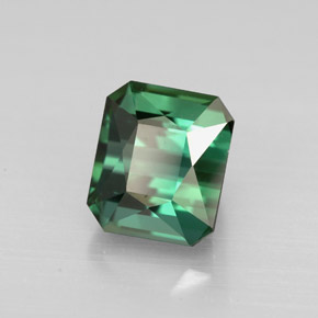 Tourmaline vert naturelle taille émeraude, 1,99 ct, VVS