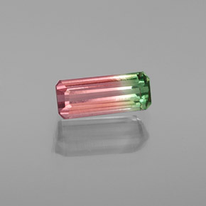 Tourmaline multicolore naturelle taille émeraude, 1,42 ct, VVS-VS