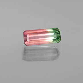 Tourmaline multicolore naturelle taille émeraude, 1,42 ct, VVS-VS