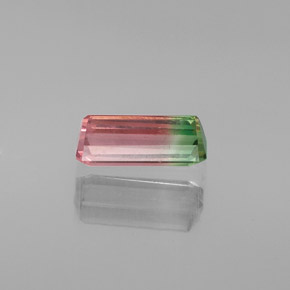 Tourmaline multicolore naturelle taille émeraude, 1,42 ct, VVS-VS