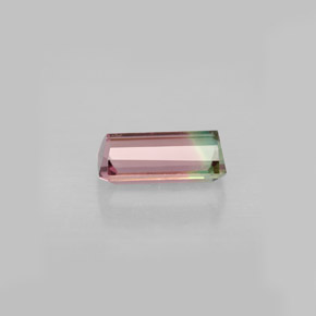 Tourmaline multicolore naturelle taille émeraude, 1,23 ct, VVS-VS