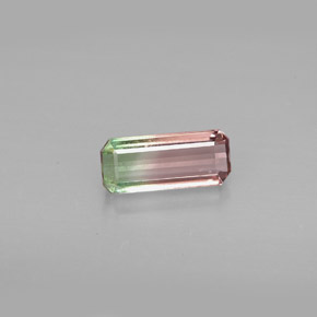 Tourmaline multicolore naturelle taille émeraude, 0,98 ct, VVS-VS