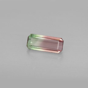 Tourmaline multicolore naturelle taille émeraude, 0,98 ct, VVS-VS