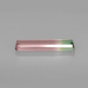 Tourmaline multicolore naturelle taille émeraude, 1,10 ct, VVS-VS