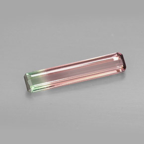 Tourmaline multicolore naturelle taille émeraude, 1,19 ct, VVS-VS