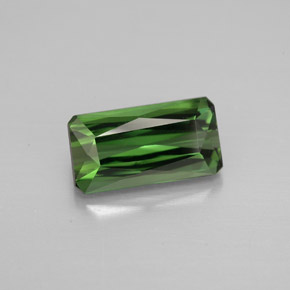 Tourmaline vert naturelle taille émeraude, 1,78 ct, VVS