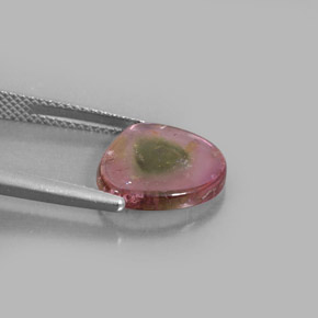 Tourmaline multicolore naturelle transparent, 3,49 ct, transparent / translucide