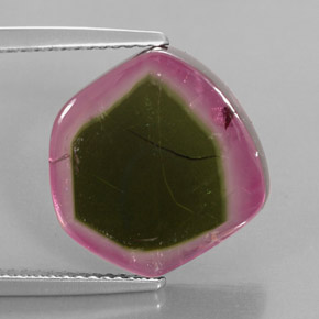 Tourmaline multicolore naturelle transparent, 8,46 ct, transparent / translucide