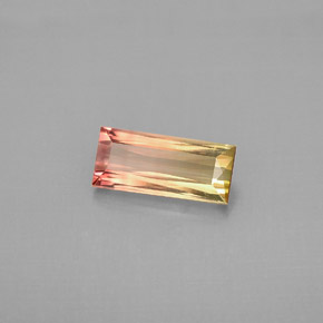 Tourmaline multicolore naturelle baguette, 1,02 ct, VVS