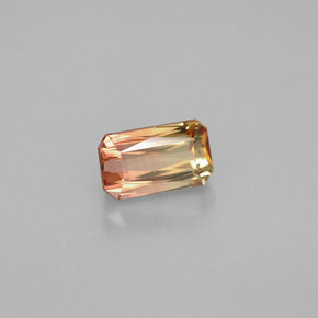 Tourmaline bicolore naturelle taille émeraude, 1,17 ct, VVS