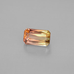 Tourmaline bicolore naturelle taille émeraude, 1,17 ct, VVS