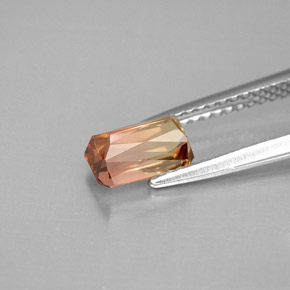 Tourmaline bicolore naturelle taille émeraude, 1,17 ct, VVS