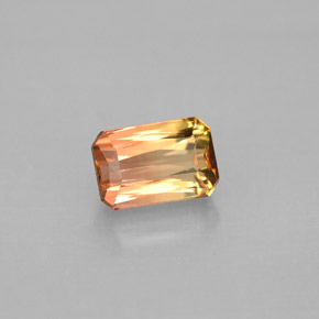 Tourmaline multicolore naturelle taille émeraude, 1,59 ct, VS