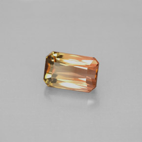 Tourmaline multicolore naturelle taille émeraude, 1,59 ct, VS