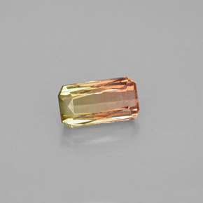 Tourmaline bicolore naturelle taille émeraude, 1,05 ct, VVS